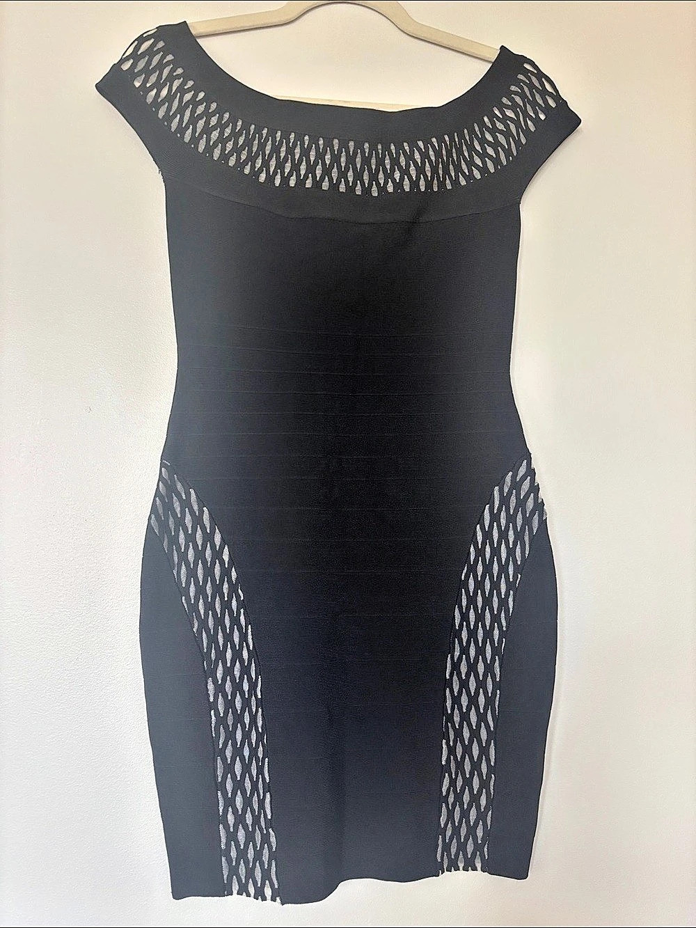 NWT Marciano by Guess Black Mesh Panel Mini Dress Size Medium NWT